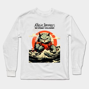 Cigar Lounge: No Stinky Cologne Allowed! On a light (Knocked Out) background Long Sleeve T-Shirt